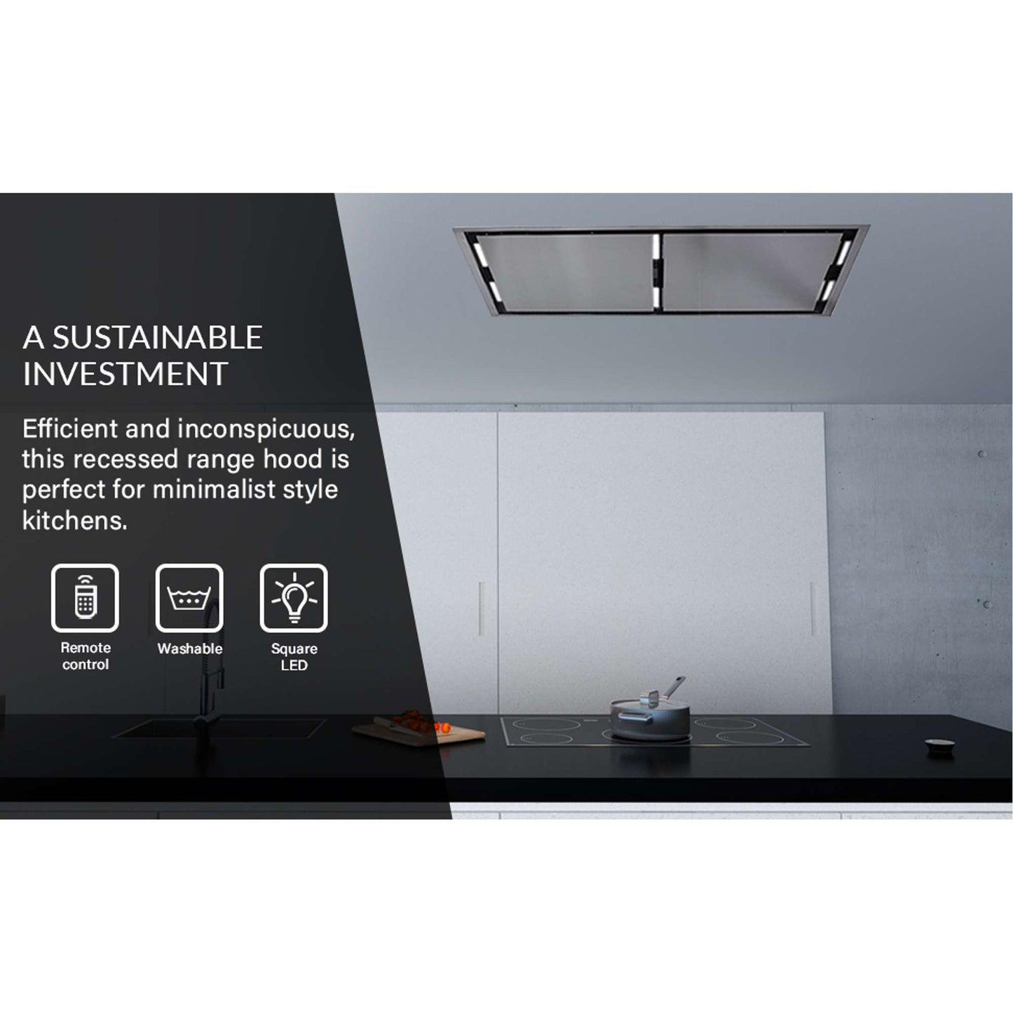 Forno Arezzo - 44" Ceiling Range Hood with Perimetric Heat, Odor, Gases and Steam Air Capture