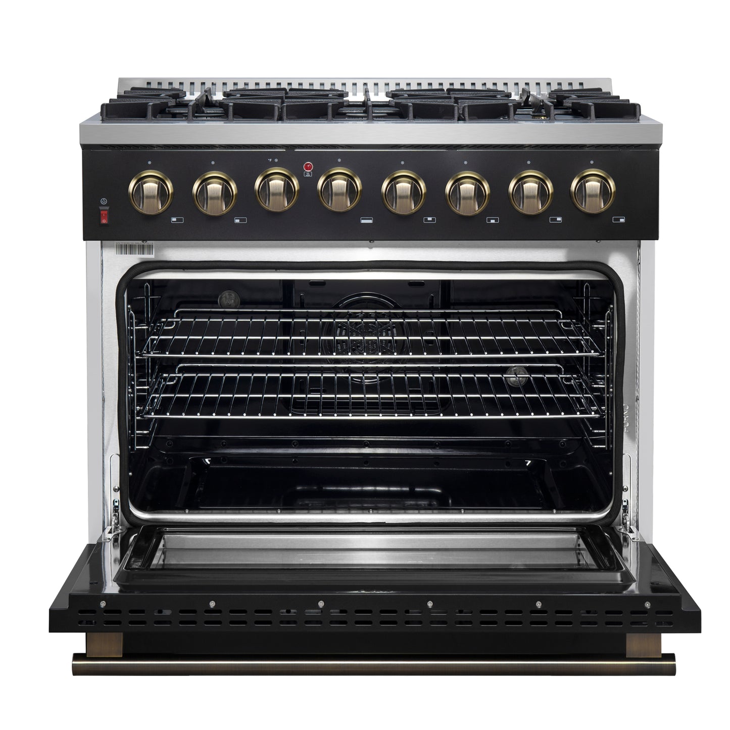 Forno Galiano 36" Freestanding Dual Fuel Range in Black