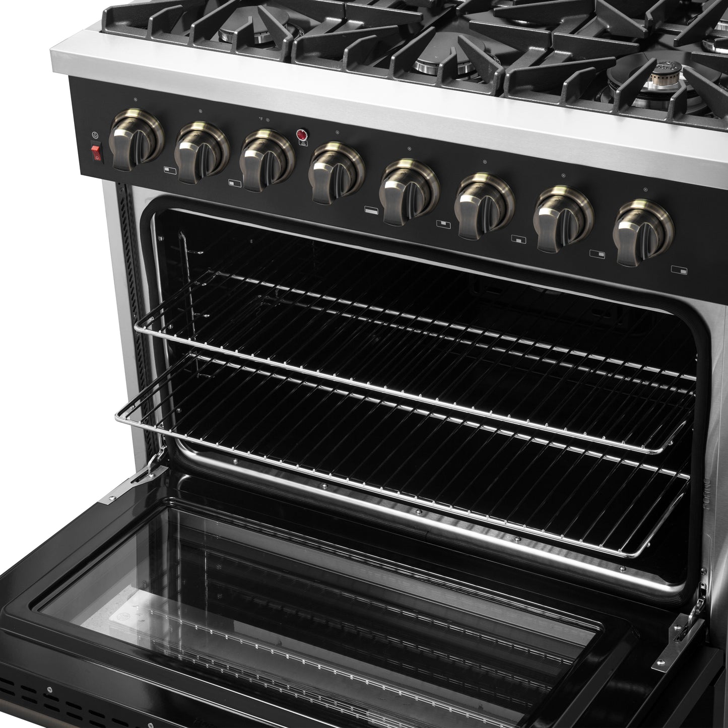 Forno Galiano 36" Freestanding Dual Fuel Range in Black