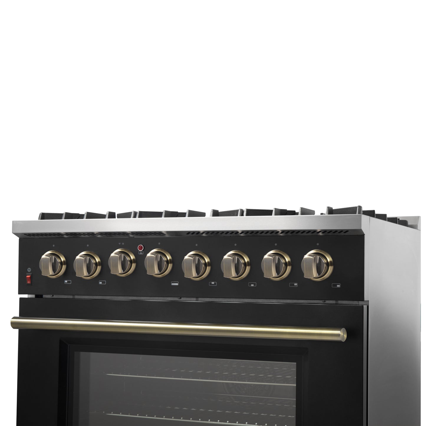 Forno Galiano 36" Freestanding Dual Fuel Range in Black