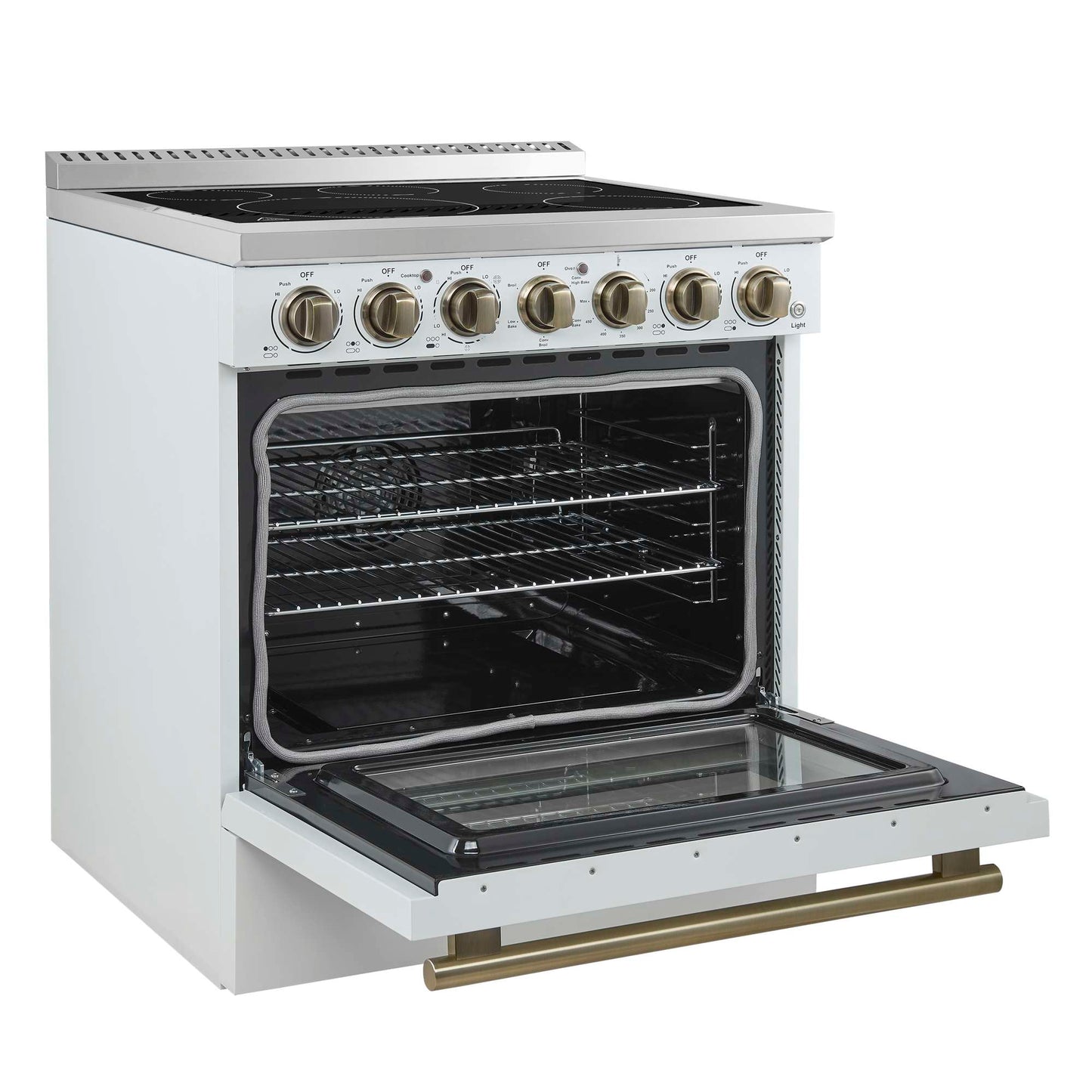 Forno Paolo 30" Freestanding Electric Range in White, 4.38 cu.ft. True Convection Oven