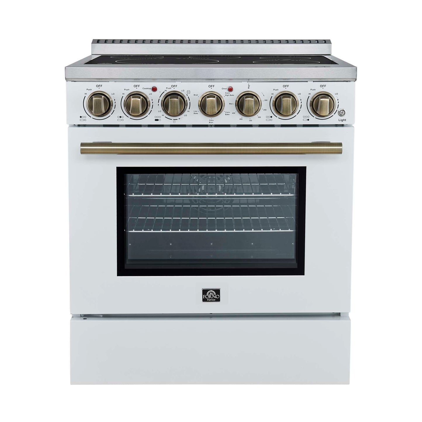 Forno Paolo 30" Freestanding Electric Range in White, 4.38 cu.ft. True Convection Oven