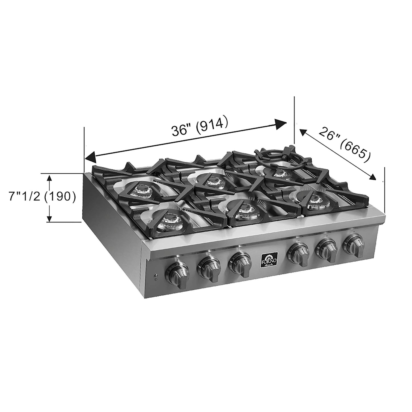 Forno Spezia Alta Qualita 36" Pro-Style Gas Rangetop