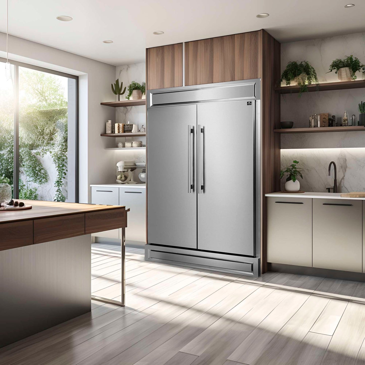 FORNO Premium 2-Piece Kitchen Bundle - Galiano 48" Stainless Steel Range, Forno Maderno 2-28 " Wide Units with Decorative Trim