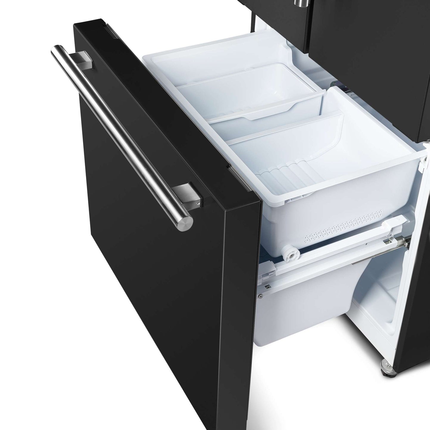 Forno Gallipoli Epsresso 30"-Wide Black French Door Refrigerator with Bottom Freezer 17.5 Cu. Ft. Capacity - No Frost with Ice Maker