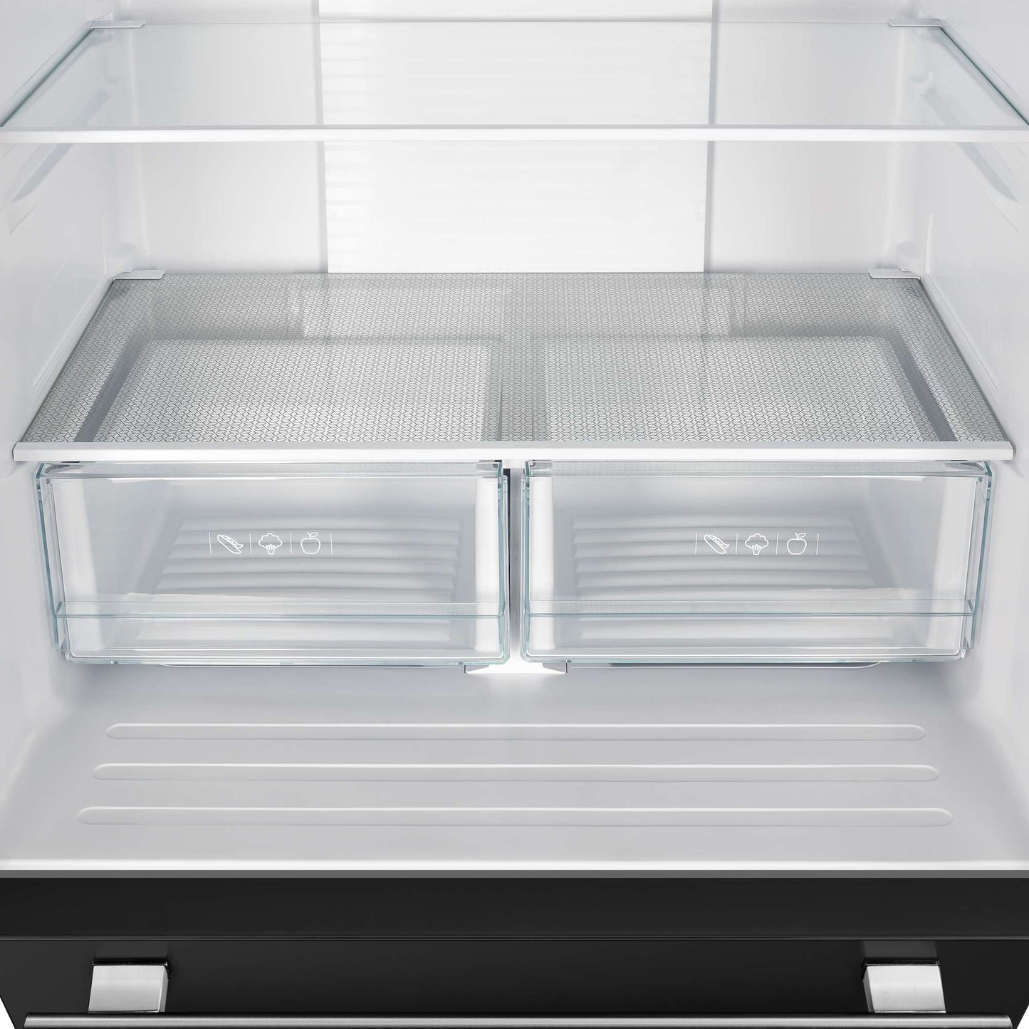 Forno Gallipoli Epsresso 30"-Wide Black French Door Refrigerator with Bottom Freezer 17.5 Cu. Ft. Capacity - No Frost with Ice Maker