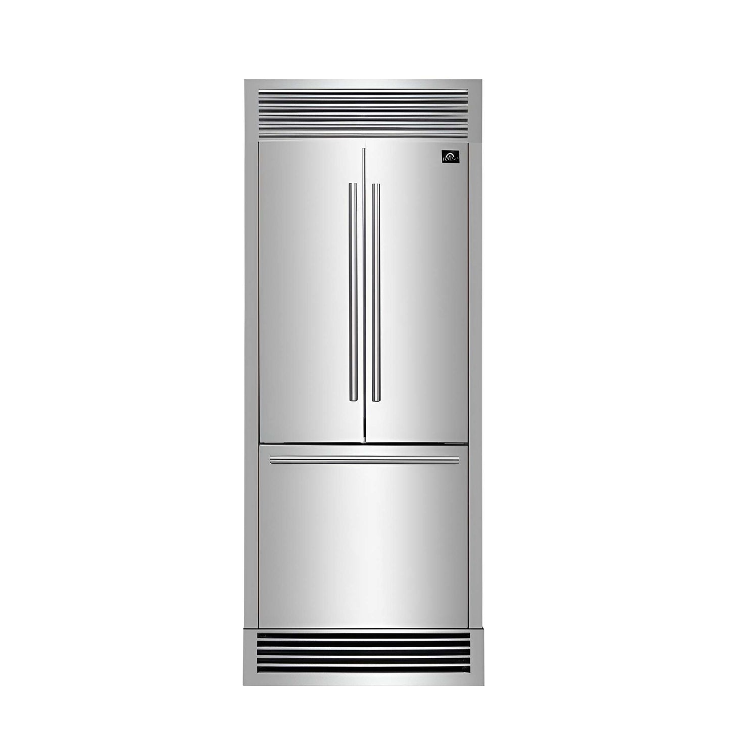 Forno Gallipoli 30" French Door Refrigerator, 17.5 cu.ft. Capacity & Decorative Grill - 34" Wide
