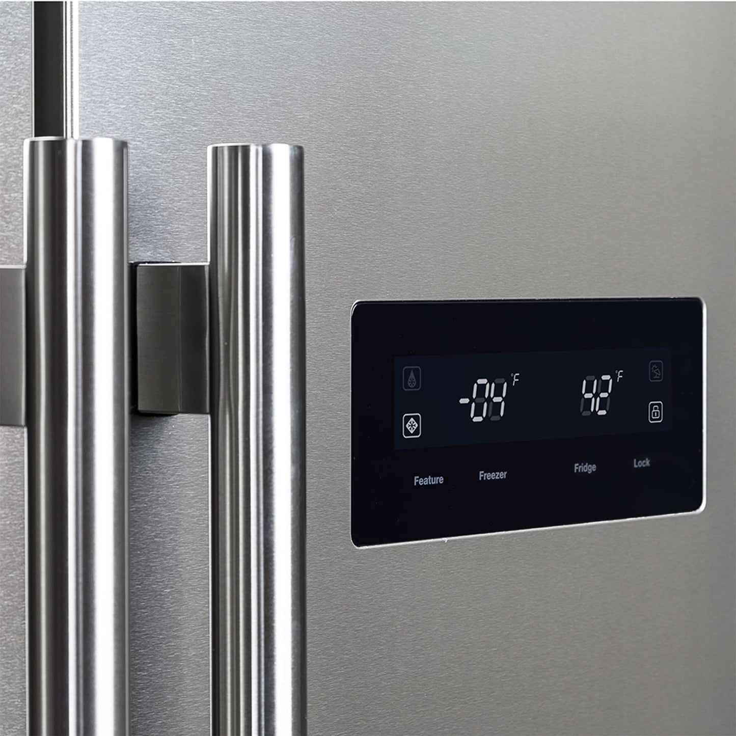 Forno Salerno 33" Built-in Stainless Steel Refrigerator 15.6 cu. ft - With Decorative Grill - 37"es Wide
