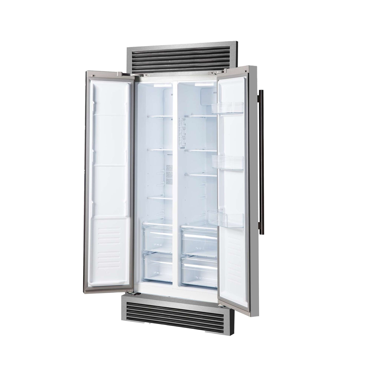 Forno Salerno 33" Built-in Stainless Steel Refrigerator 15.6 cu. ft - With Decorative Grill - 37"es Wide