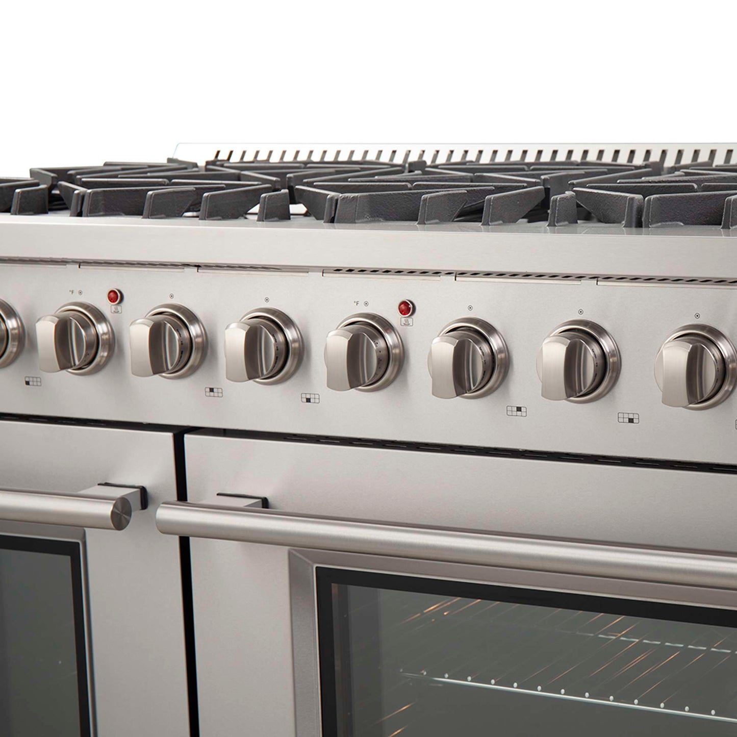 FORNO Premium 2-Piece Kitchen Bundle - Galiano 48" Dual Fuel Range, 60" Side-by-Side Refrigerator