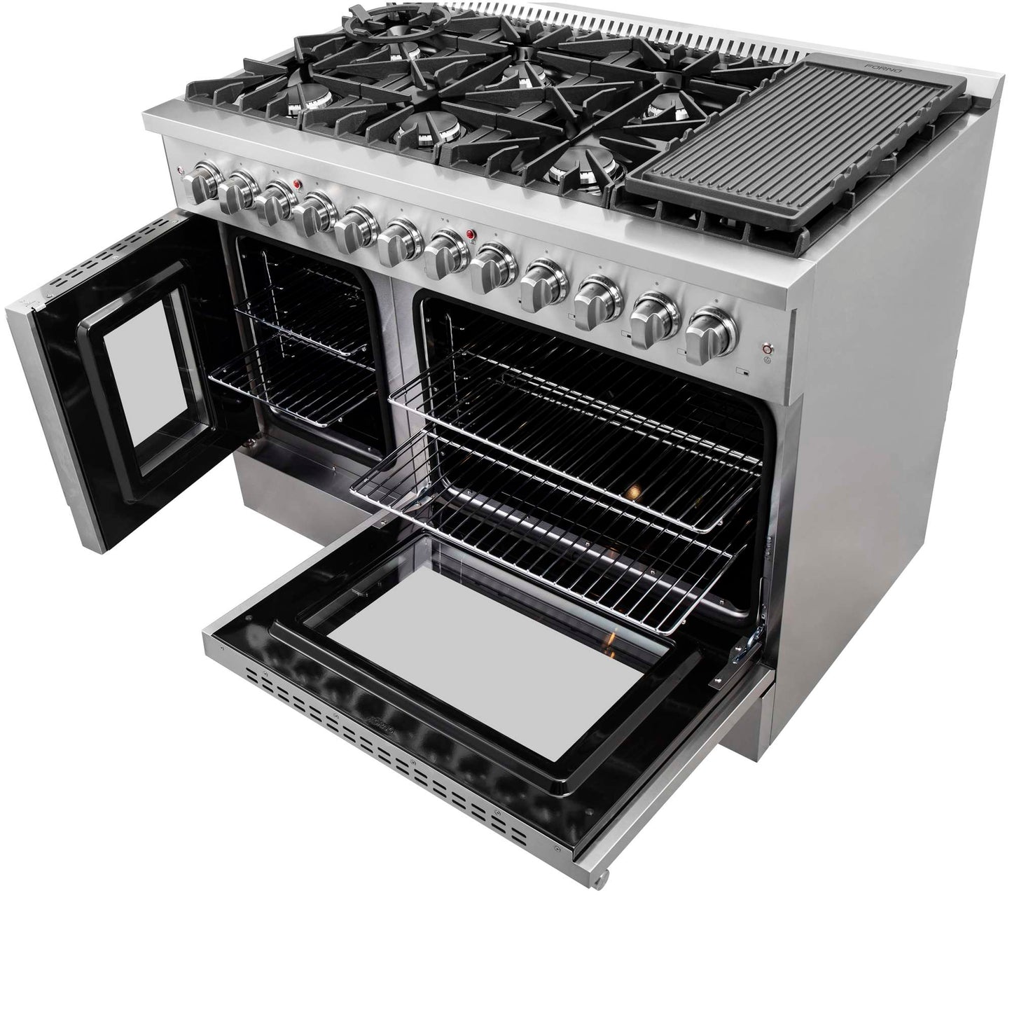 Forno Galiano 48" Freestanding French Door Series Dual Fuel Range
