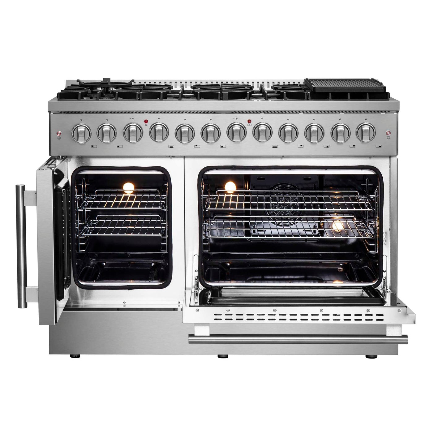 Forno Galiano 48" Freestanding French Door Series Dual Fuel Range