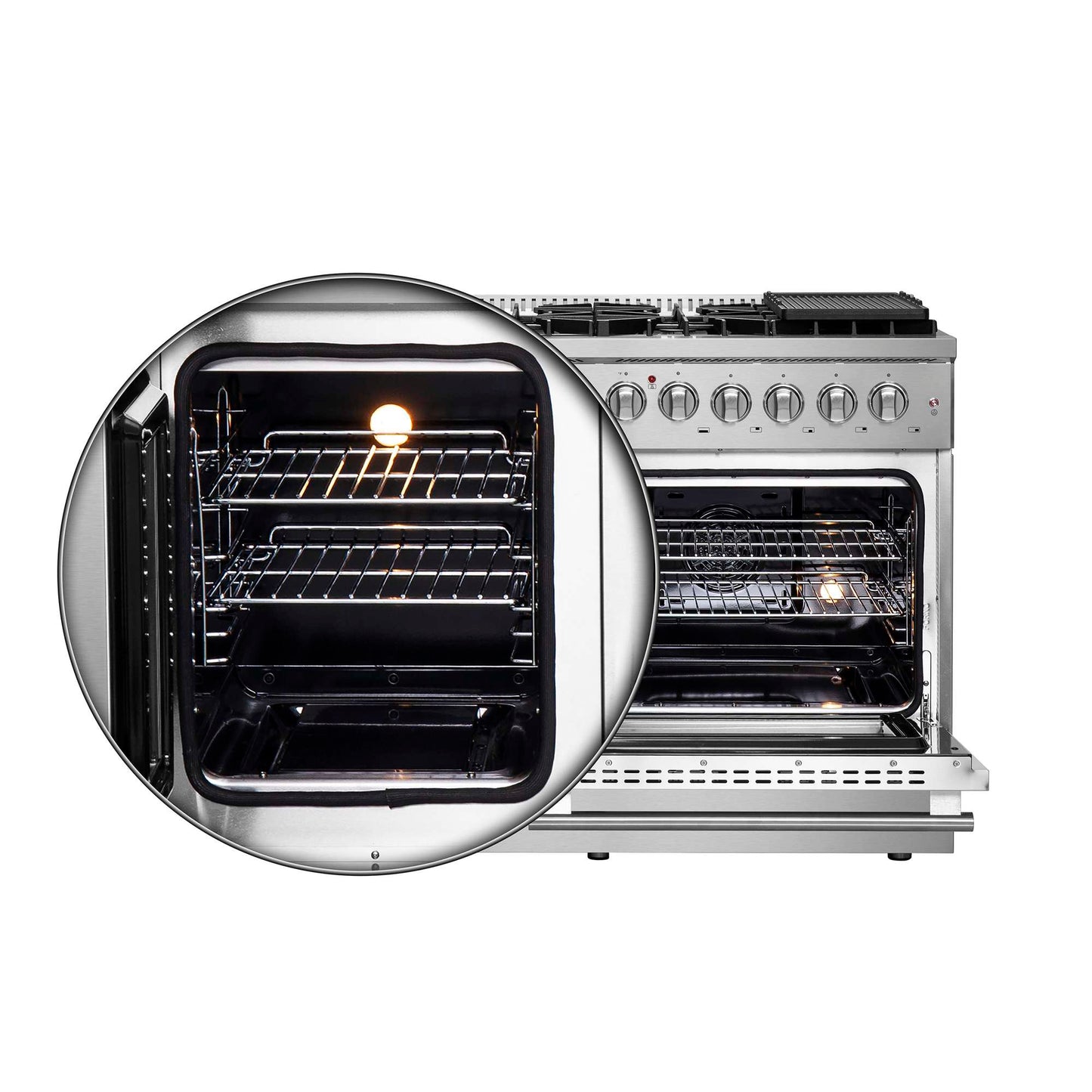 Forno Galiano 48" Freestanding French Door Series Dual Fuel Range
