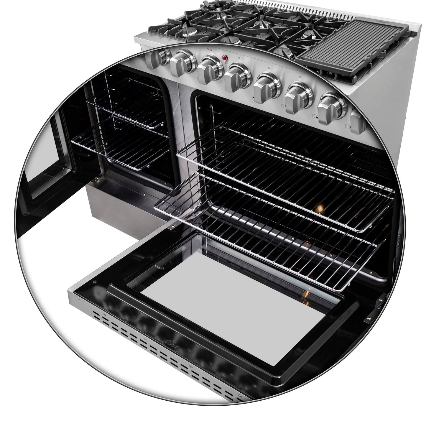 Forno Galiano 48" Freestanding French Door Series Dual Fuel Range
