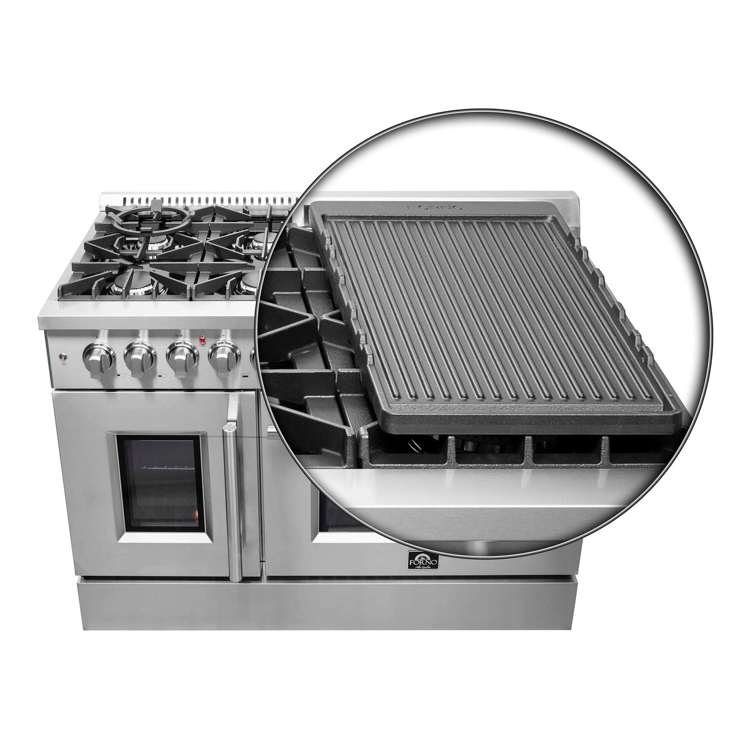Forno Galiano 48" Freestanding French Door Series Dual Fuel Range