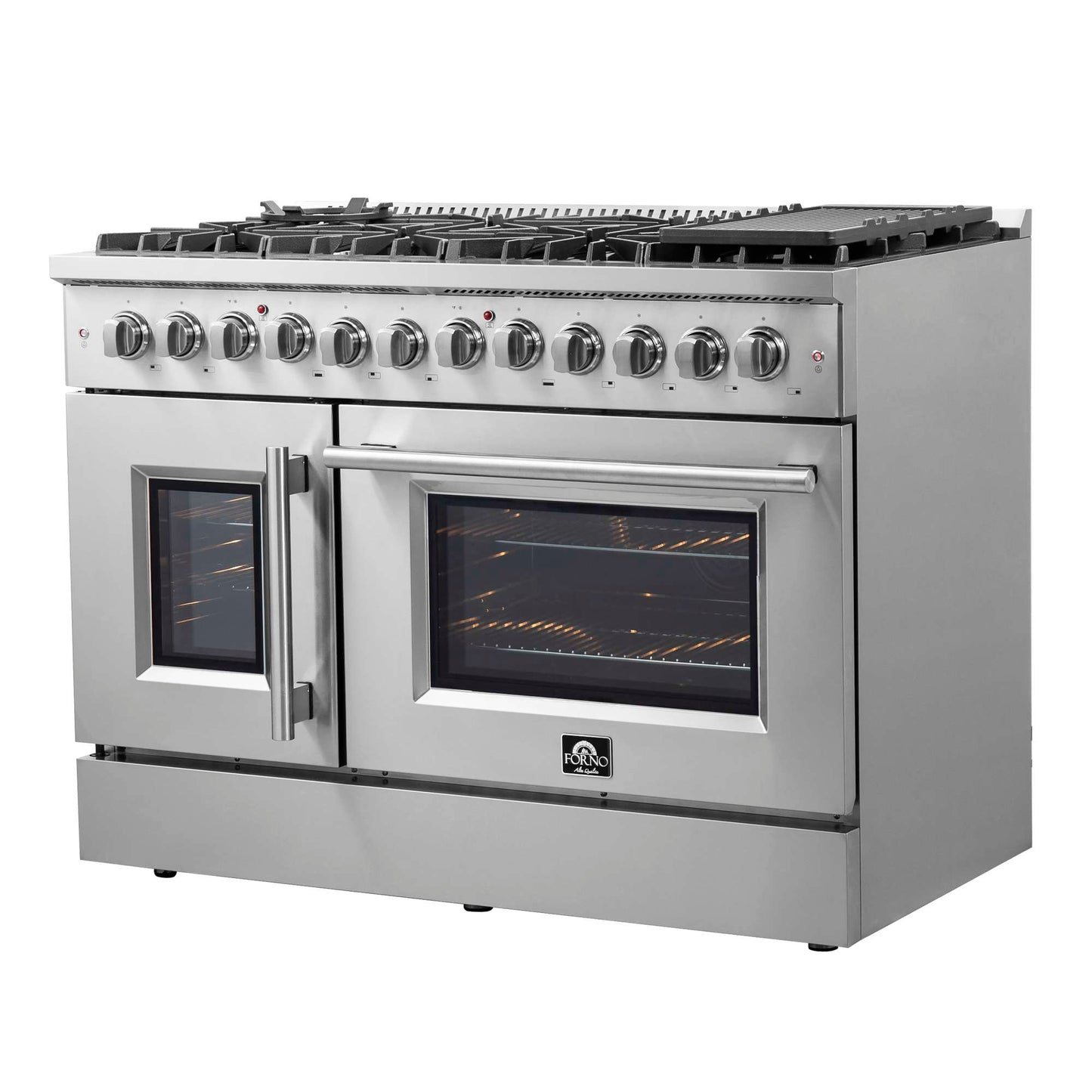 Forno Galiano 48" Freestanding French Door Series Dual Fuel Range