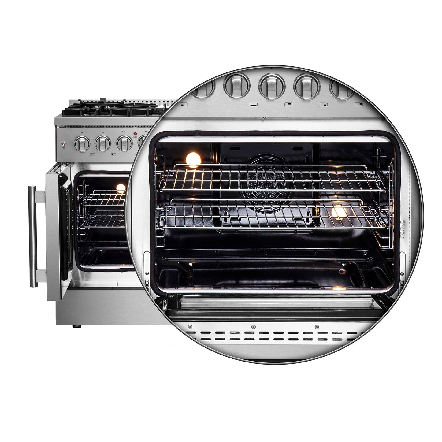 Forno Galiano 48" Freestanding French Door Series Dual Fuel Range