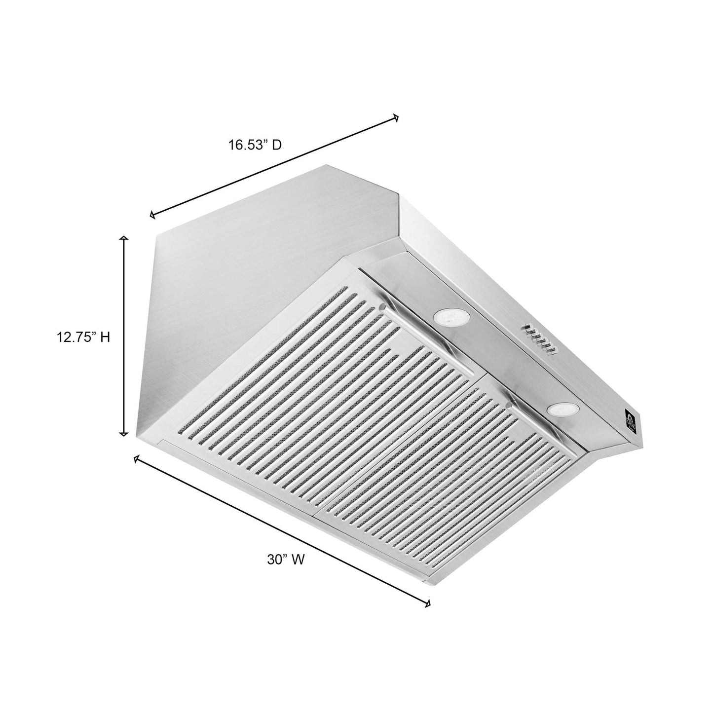 Forno Bari Espresso 30" Under Cabinet Range Hood in Stainless-Steel