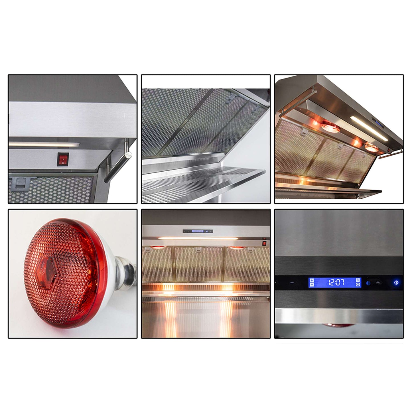 Forno Savona - 48" Wall Mount Range Hood with Hybrid Stainless Filters & Back Splash