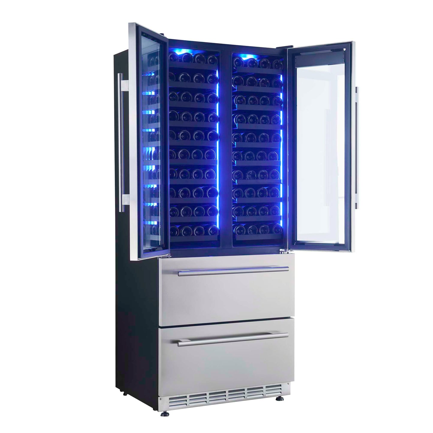 Forno Campania 32" Wine Cooler Stainless Steel, Dual Wine Zones, 2 Beverage Drawers, 17.7 cu.ft.