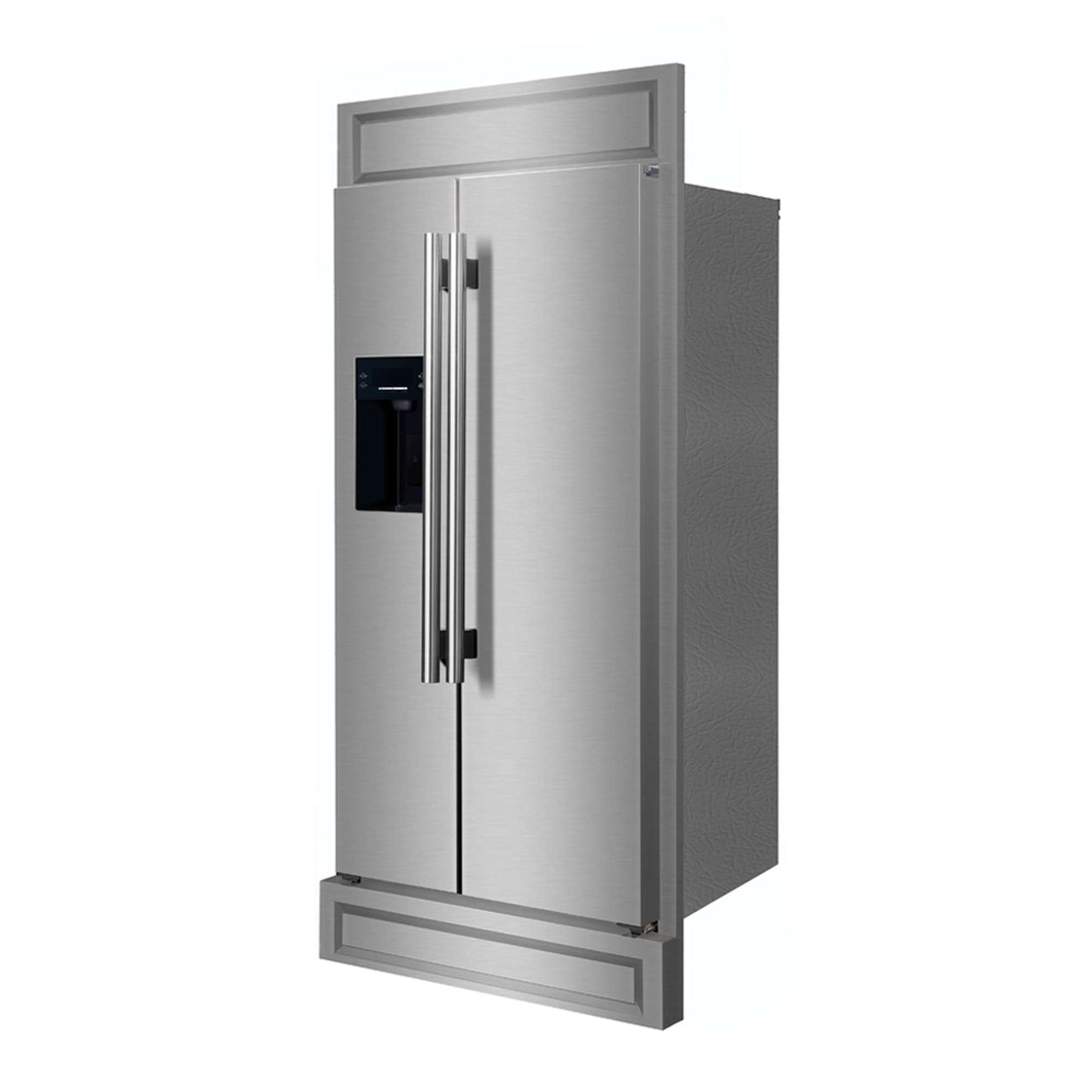 Forno Salerno 36" Built-in Stainless-Steel Refrigerator 20 cu. ft with Modern Decorative Grill - 40 "es Wide