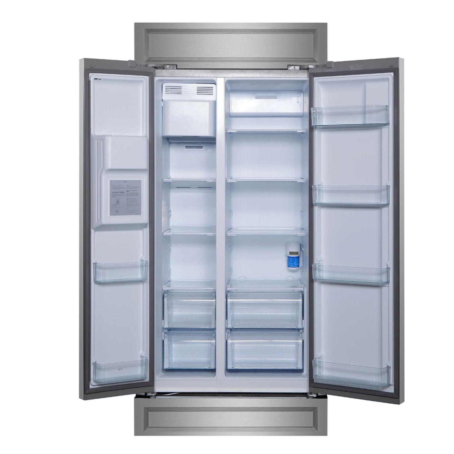Forno Salerno 36" Built-in Stainless-Steel Refrigerator 20 cu. ft with Modern Decorative Grill - 40 "es Wide