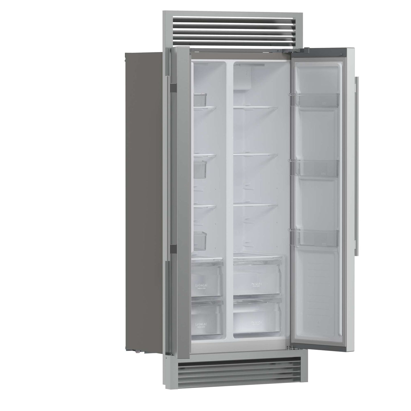 Forno Salerno 33" Built-in Stainless Steel Refrigerator 15.6 cu. ft - With Decorative Grill - 37"es Wide