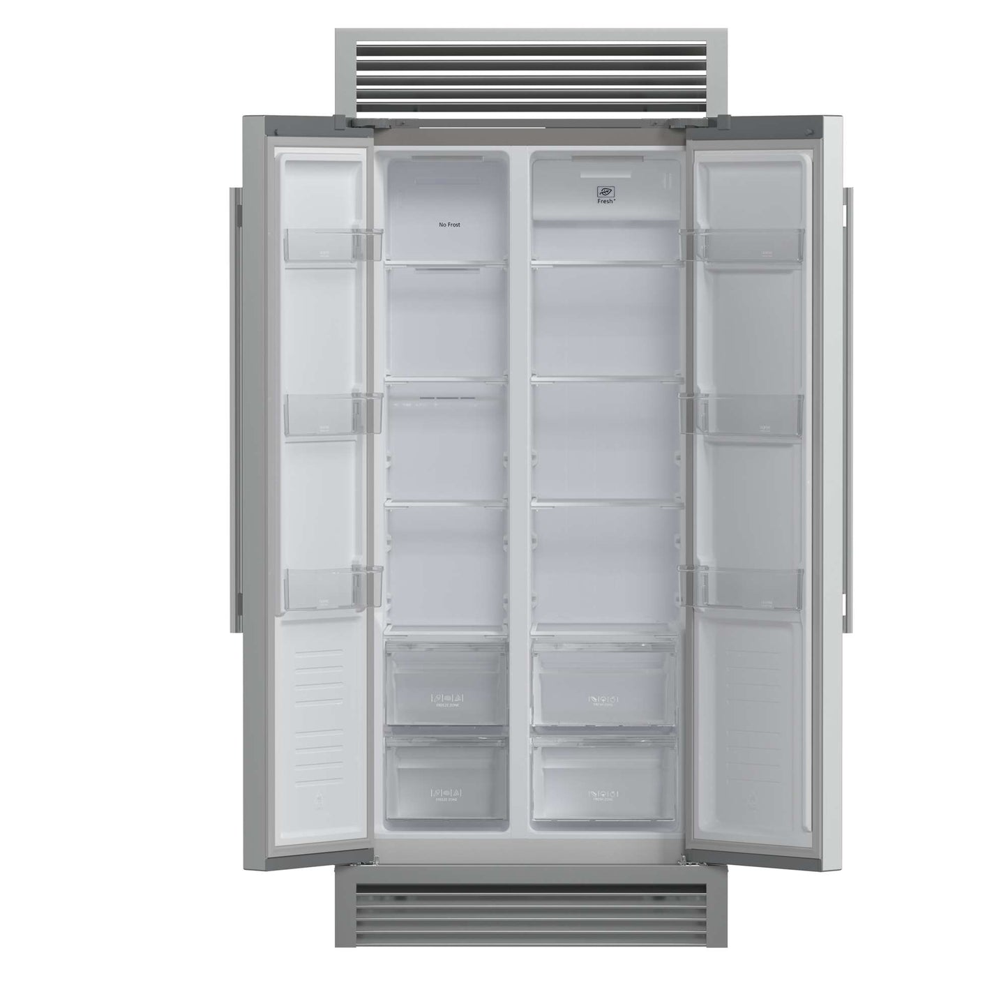 Forno Salerno 33" Built-in Stainless Steel Refrigerator 15.6 cu. ft - With Decorative Grill - 37"es Wide