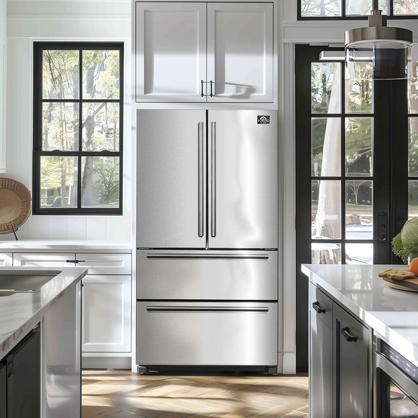 Forno Moena 36" French Door 19.2 Cu.Ft. Stainless Steel Refrigerator