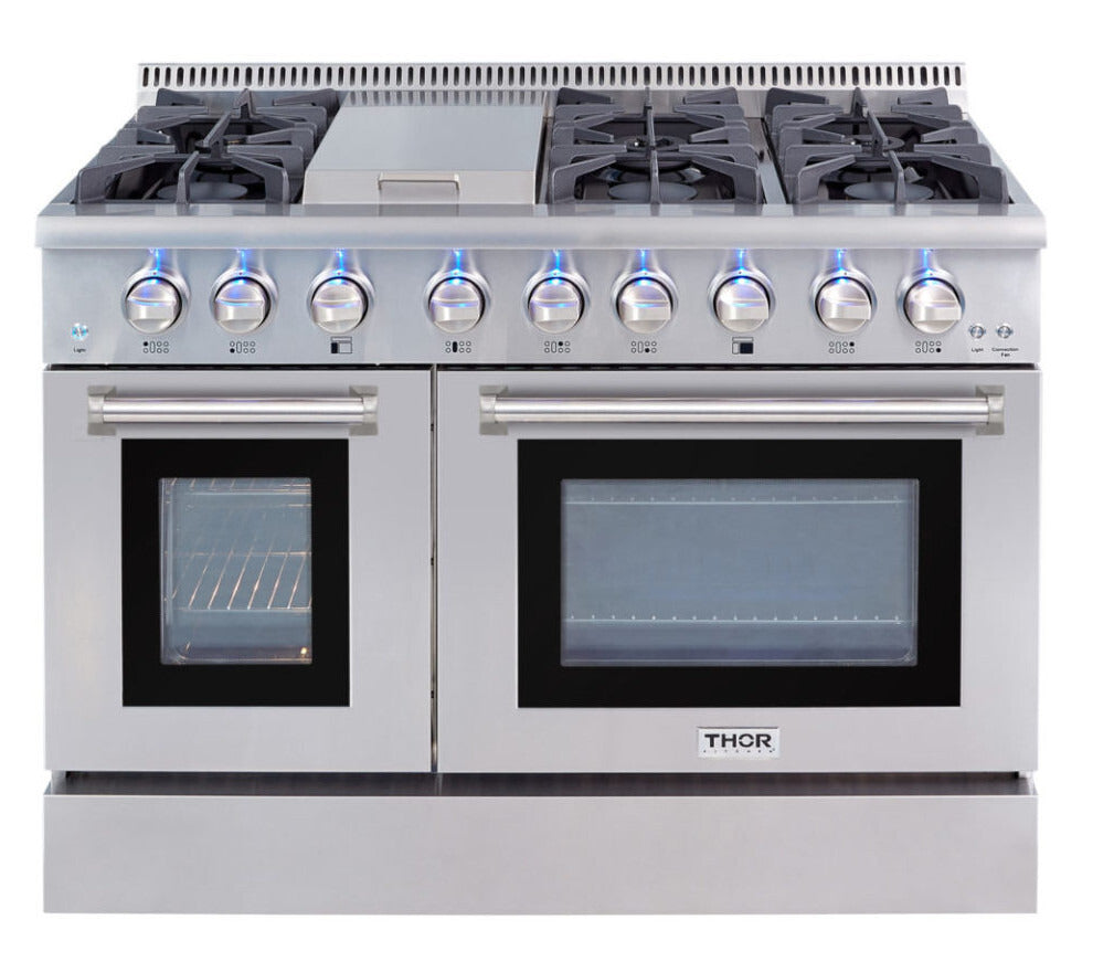 Thor Kitchen 48 Inch Professional Dual Fuel Range in Stainless Steel