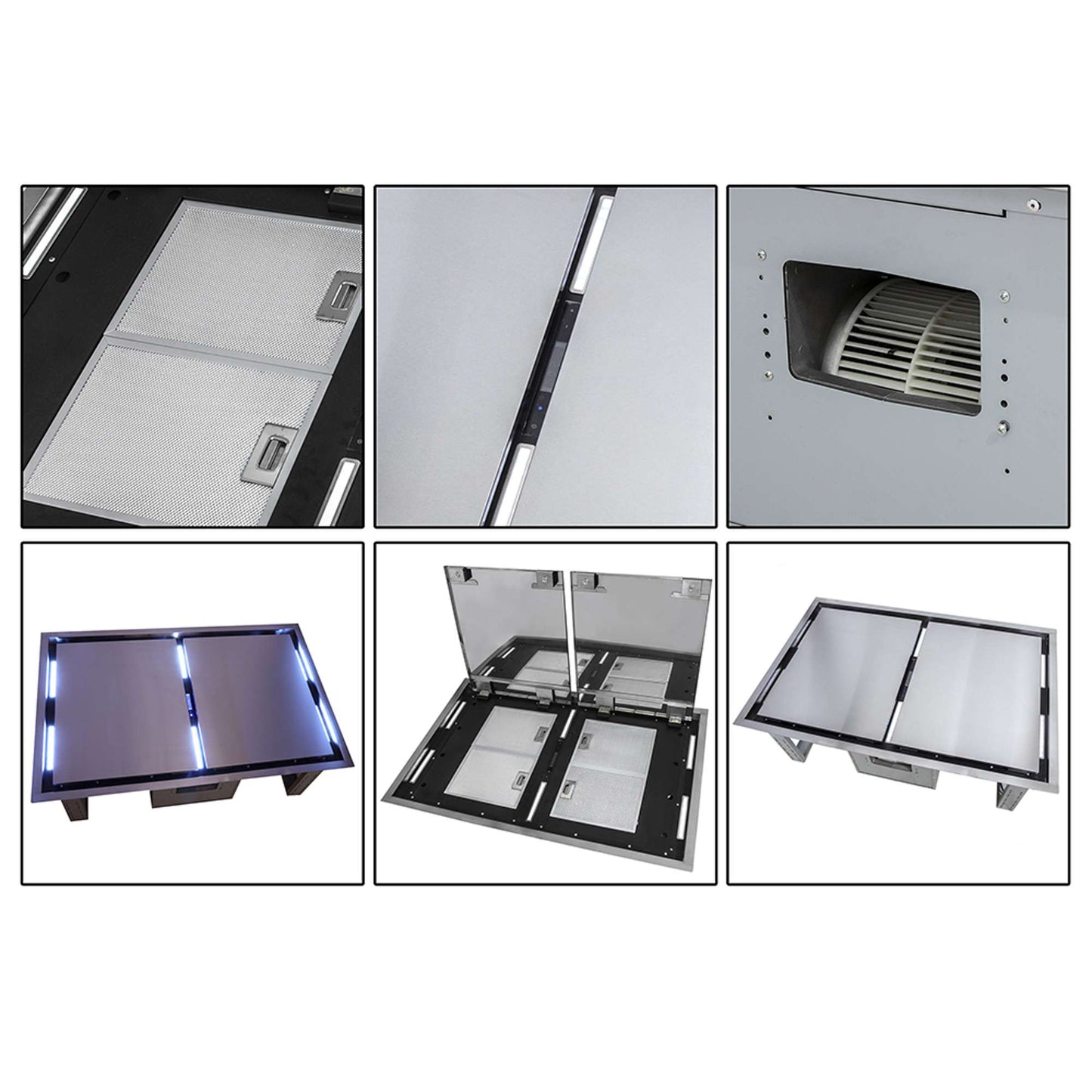 Forno Arezzo - 44" Ceiling Range Hood with Perimetric Heat, Odor, Gases and Steam Air Capture