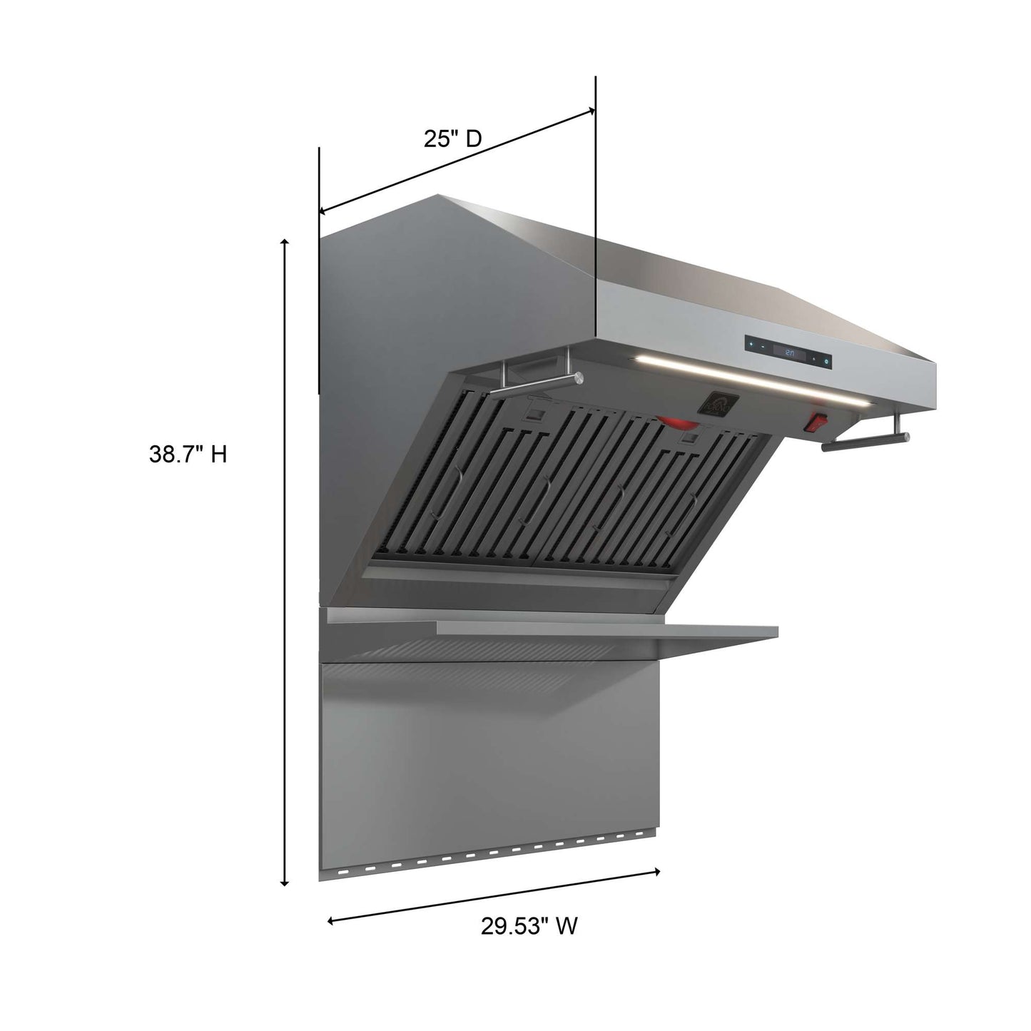 Forno Savona - 30" Wall Mount Range Hood Baffle Filter & Back Splash
