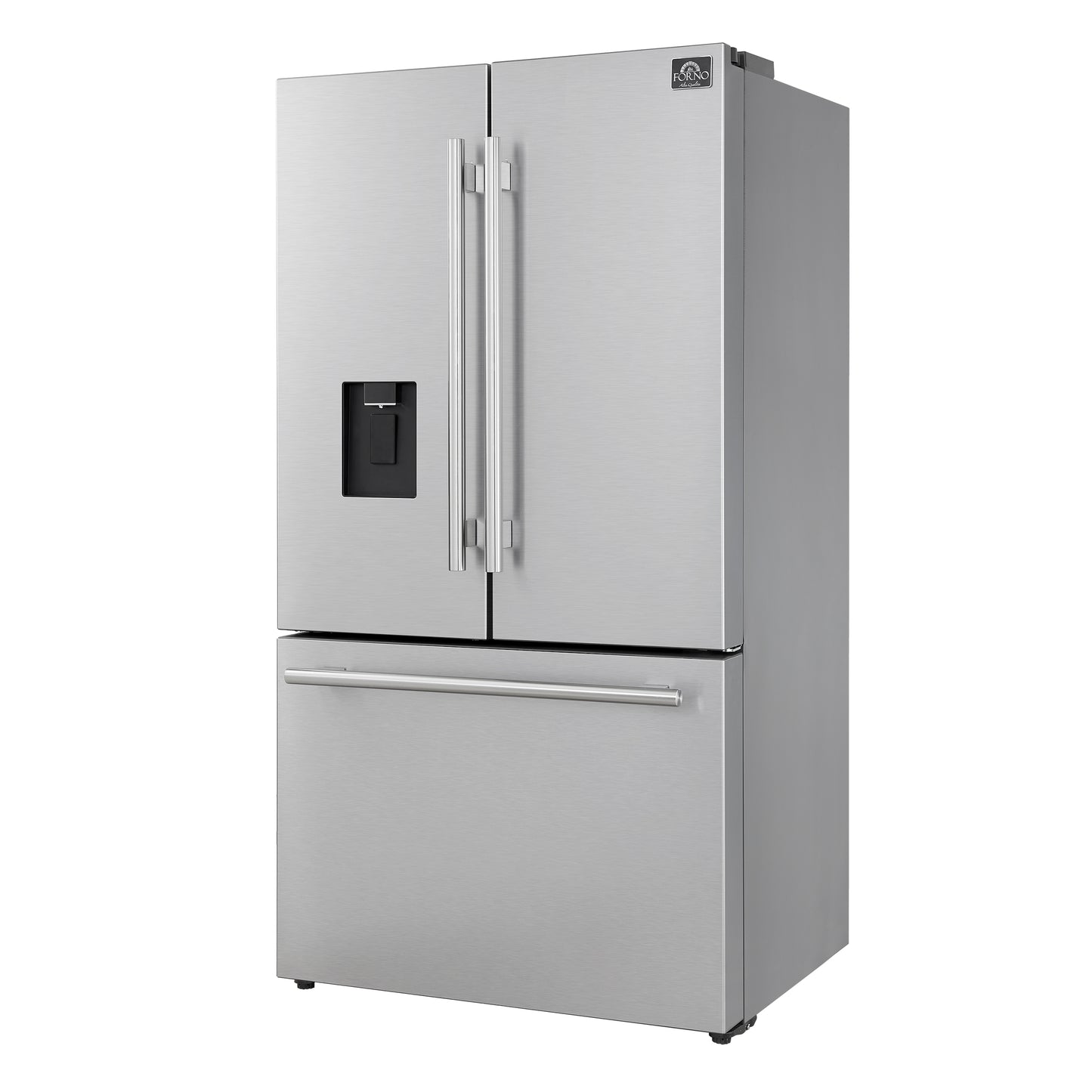Forno Aosta 36-inch French Door Refrigerator in Stainless Steel, 22.4 cu.ft. External Water Dispenser & Freezer Automatic Ice Maker - ENERGY STAR