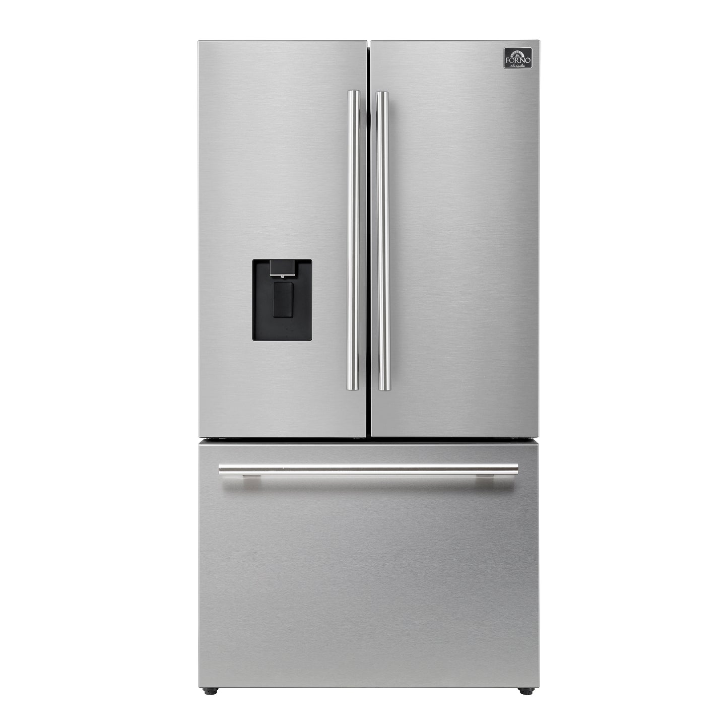 Forno Aosta 36-inch French Door Refrigerator in Stainless Steel, 22.4 cu.ft. External Water Dispenser & Freezer Automatic Ice Maker - ENERGY STAR