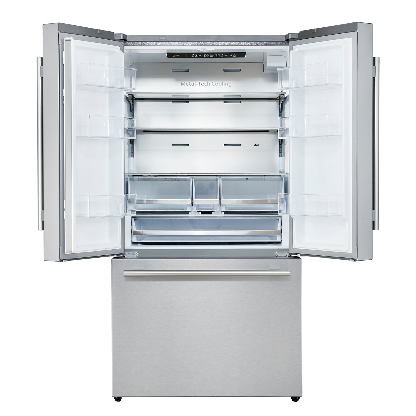 Forno Aosta 36-inch French Door Refrigerator in Stainless Steel, 22.4 cu.ft. External Water Dispenser & Freezer Automatic Ice Maker - ENERGY STAR