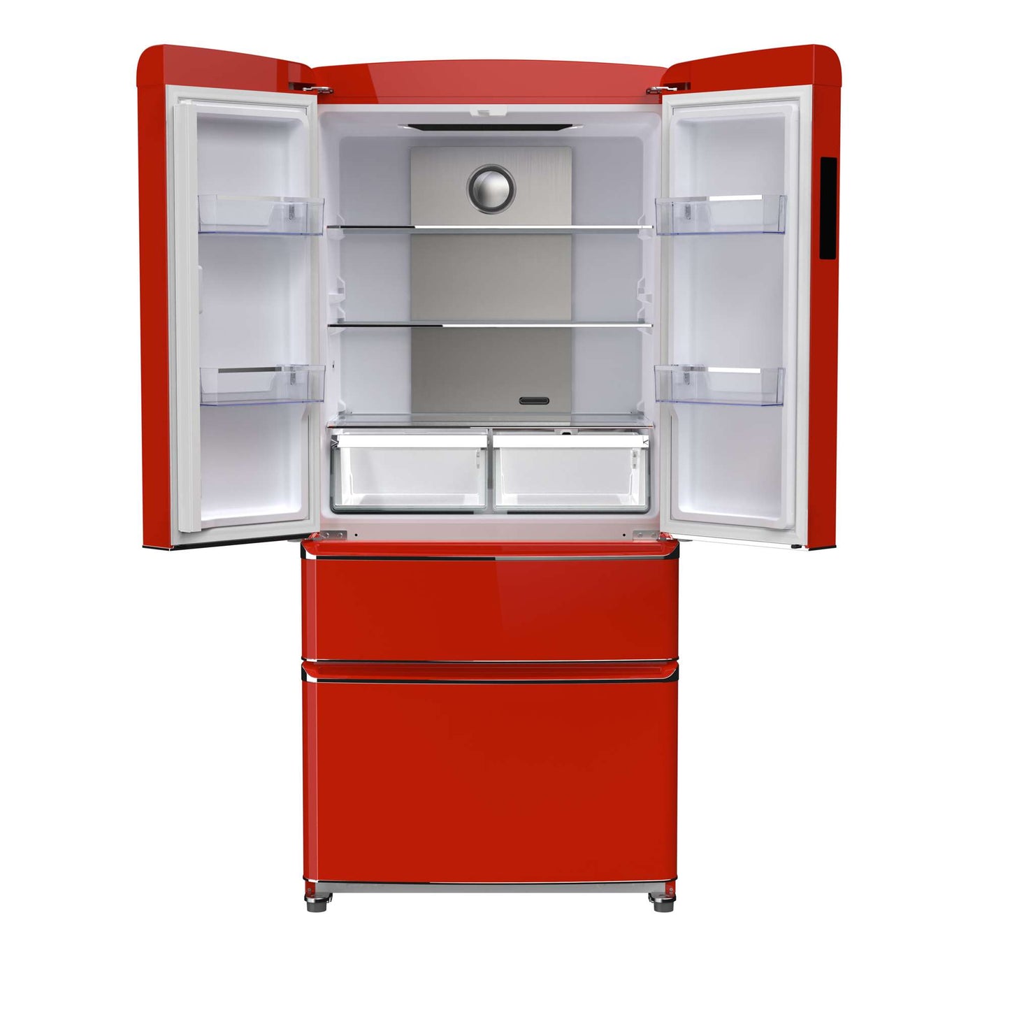 Forno Luigi 18 cu.ft. French Door Refrigerator Red, Handle-Free Design