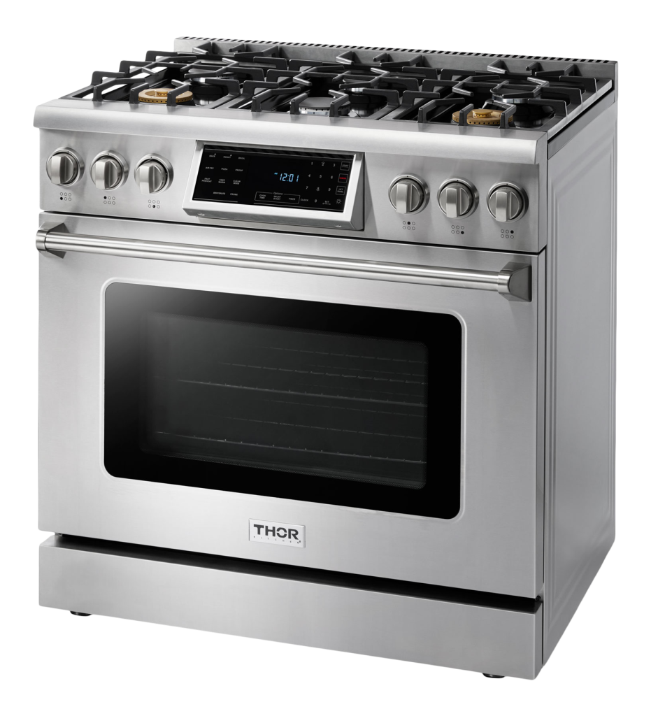 THOR Kitchen 36-Inch Tilt Panel Gas Range – Professional