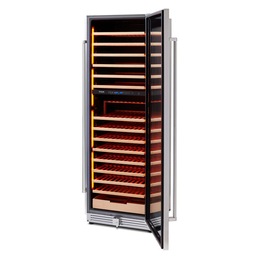 THOR Kitchen 24 Inch Dual Zone Wine Cooler, 162 Wine Bottle Capacity