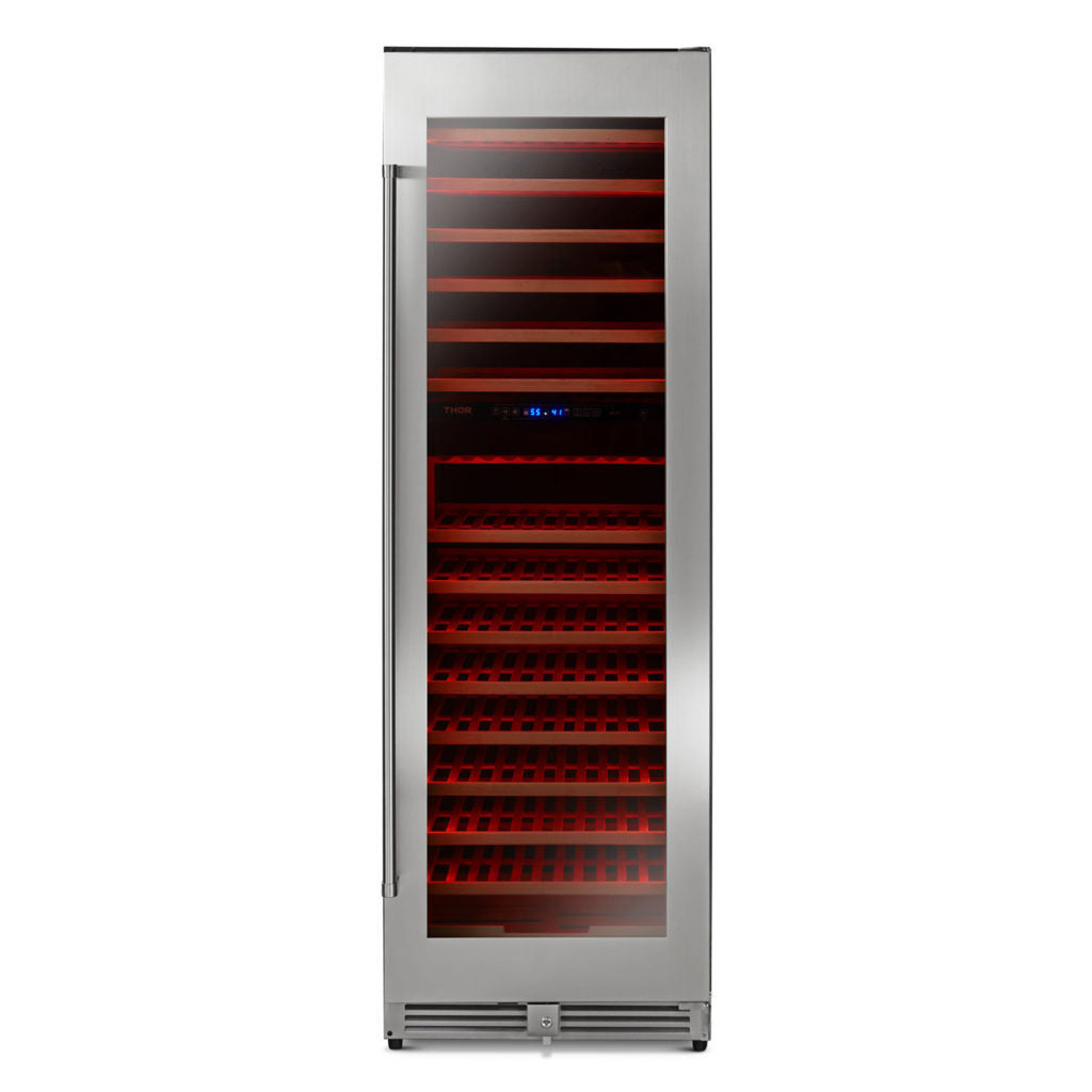 THOR Kitchen 24 Inch Dual Zone Wine Cooler, 162 Wine Bottle Capacity
