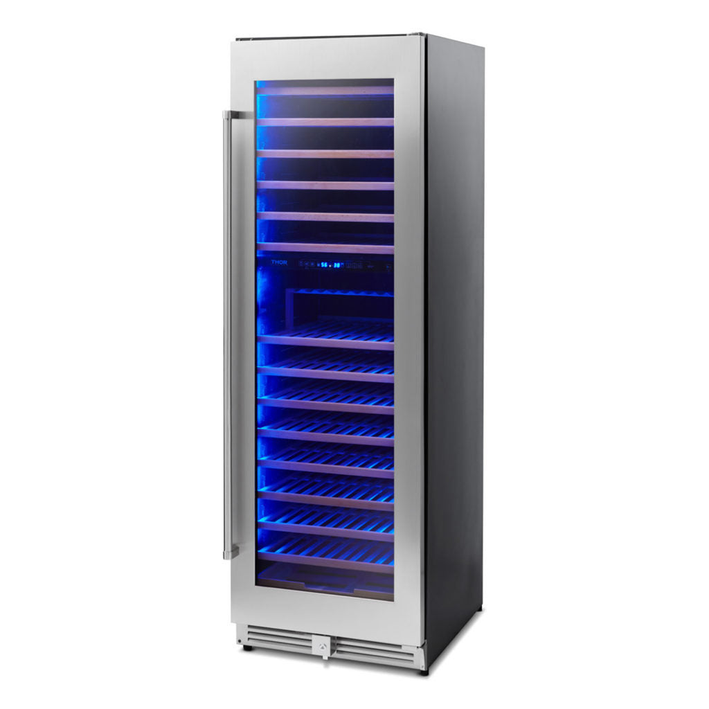 THOR Kitchen 24 Inch Dual Zone Wine Cooler, 162 Wine Bottle Capacity