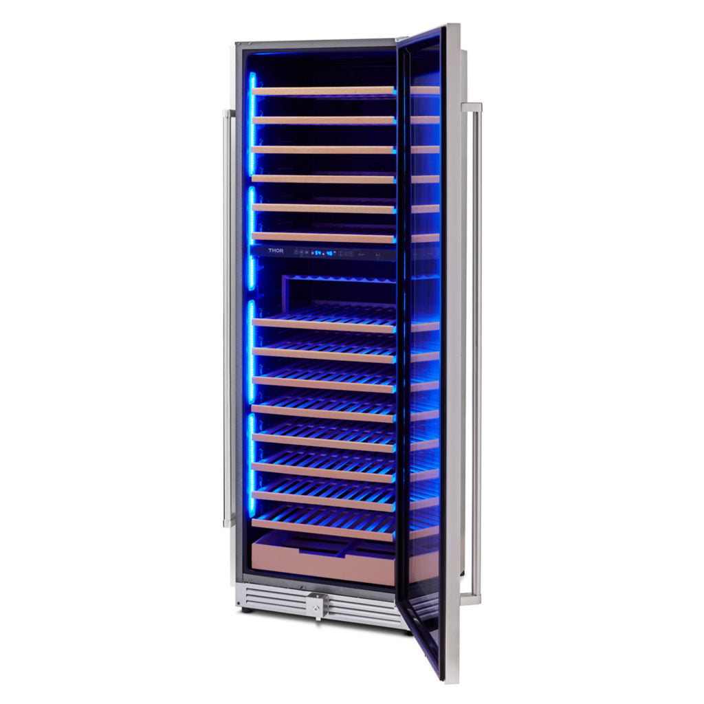 THOR Kitchen 24 Inch Dual Zone Wine Cooler, 162 Wine Bottle Capacity