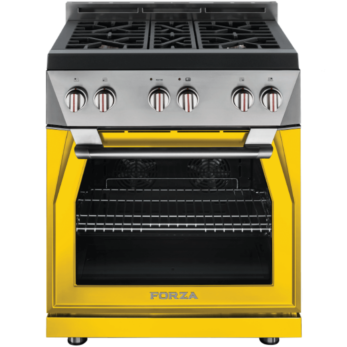 Forza 30" all Gas w/ 4 brass burners, Infinito Grate System, MassimoBlu Double Broiler, st. steel