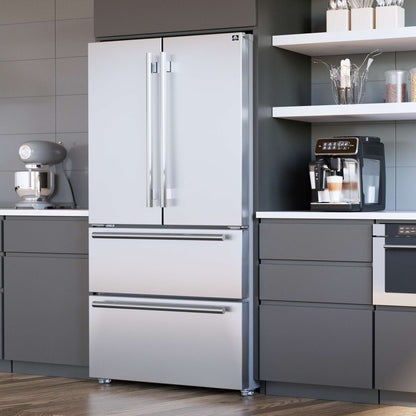 Forno Moena 36" French Door 19.2 Cu.Ft. Stainless Steel Refrigerator