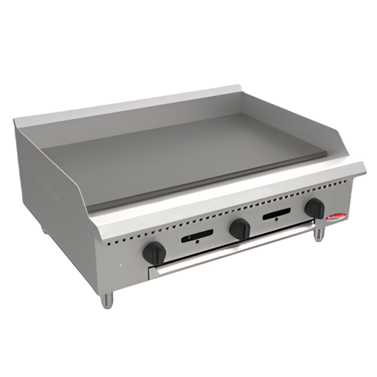 BakeMax America BATG36 Commercial Countertop 36 Inch Thermostatic Gas Griddle