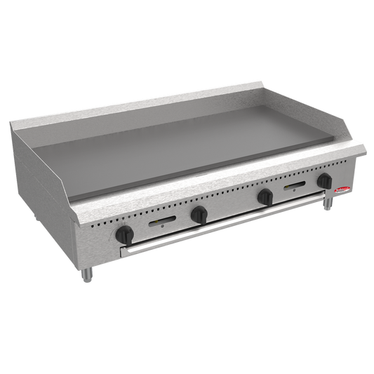 BakeMax America BATG48 Commercial Countertop 48 Inch Thermostatic Gas Griddle