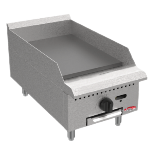 BakeMax America BACG15 Commercial Countertop 15 Inch Manual Gas Griddle