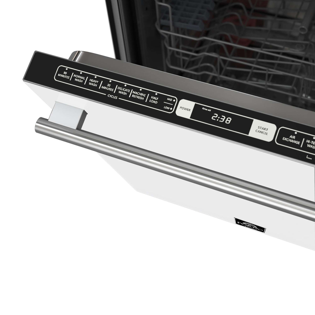 Forno Romano Espresso 24-Inch Built-In Dishwasher, White Finish, Stainless Steel Tub, 49 dBA, Energy Star Certified