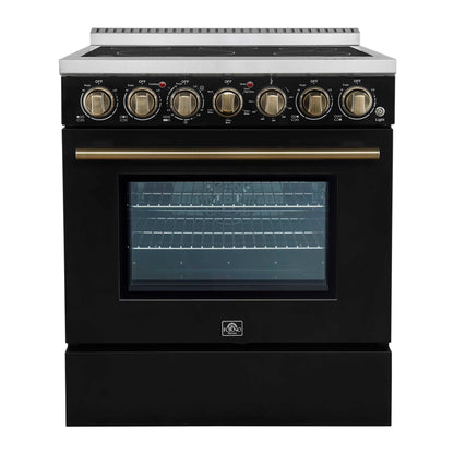 Forno Paolo 30" Freestanding Electric Range in Black, 4.38 cu.ft. True Convection Oven