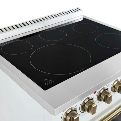 Forno Paolo 30" Freestanding Electric Range in White, 4.38 cu.ft. True Convection Oven