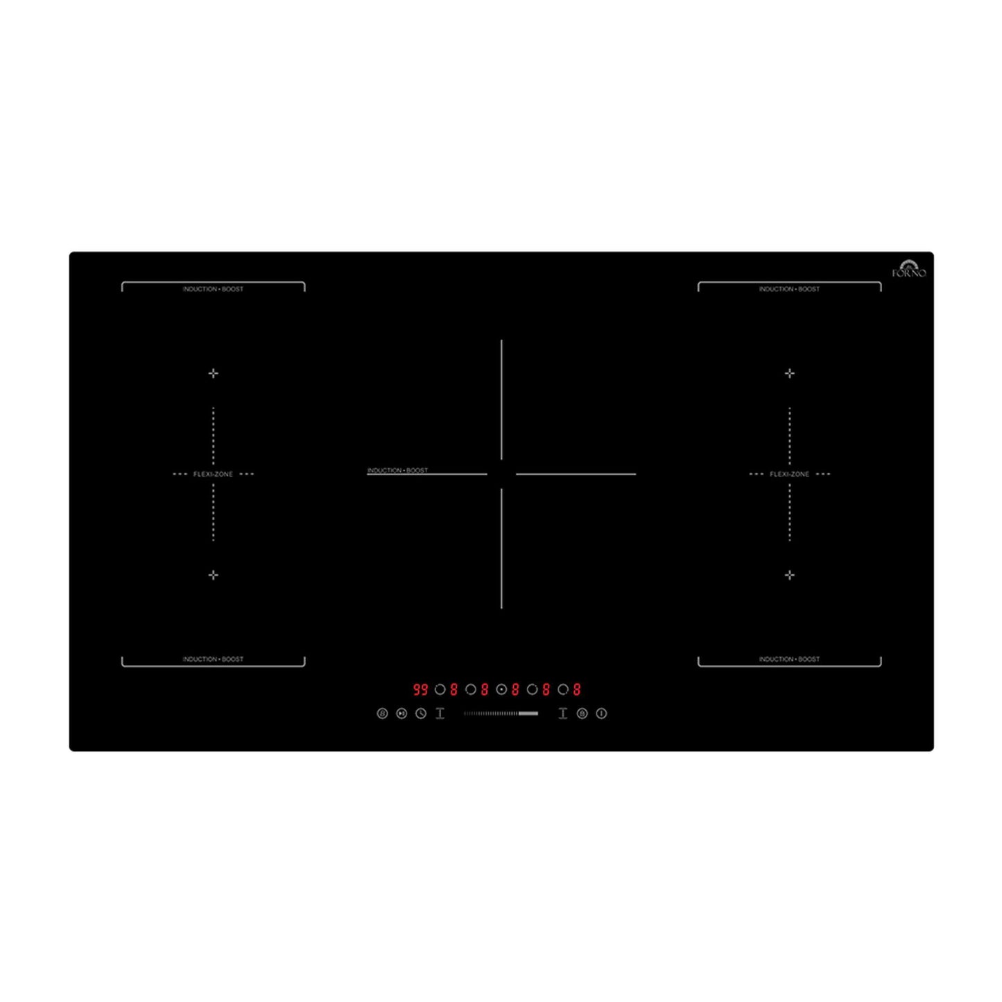 Forno Ornonzo 36-Inch Induction Cooktop, 5 Zones, 2 Flex-Zones, 10200W, Touch Control, 9 Power Levels